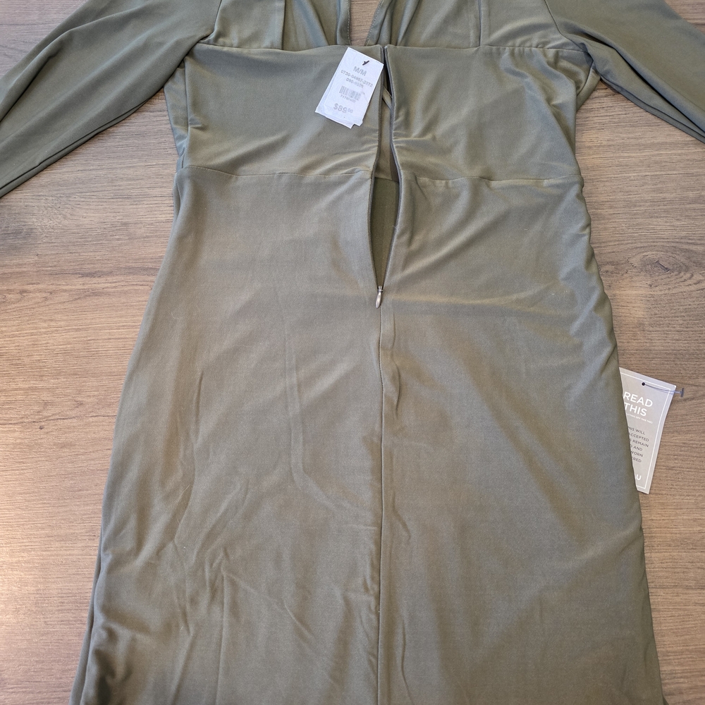 Le Chateau Long Sleeve Olive Dress - Picture 2 of 4